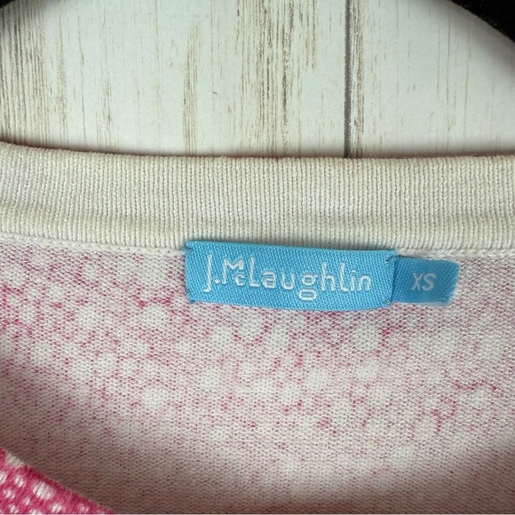 J. McLaughlin pink and white spotted cardigan sweater XS - Picture 4 of 6